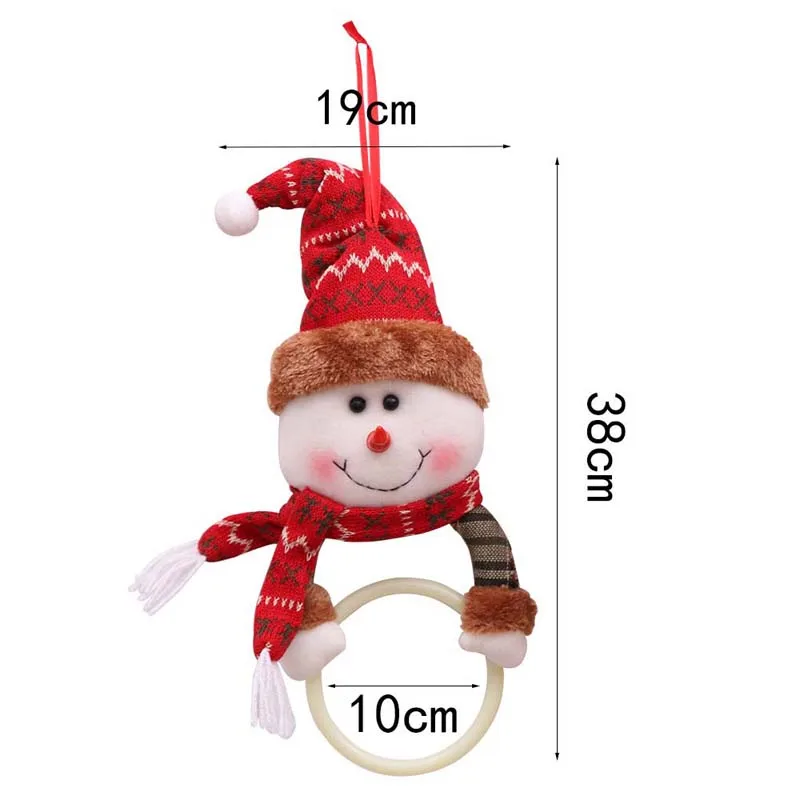 Snowman Рождественский орнамент подвесная одежда Салфетка Круг Рождественская елка милый подарок Держатель для полотенца кольцо Счастливого Рождества украшение для дома год - Цвет: Snowman