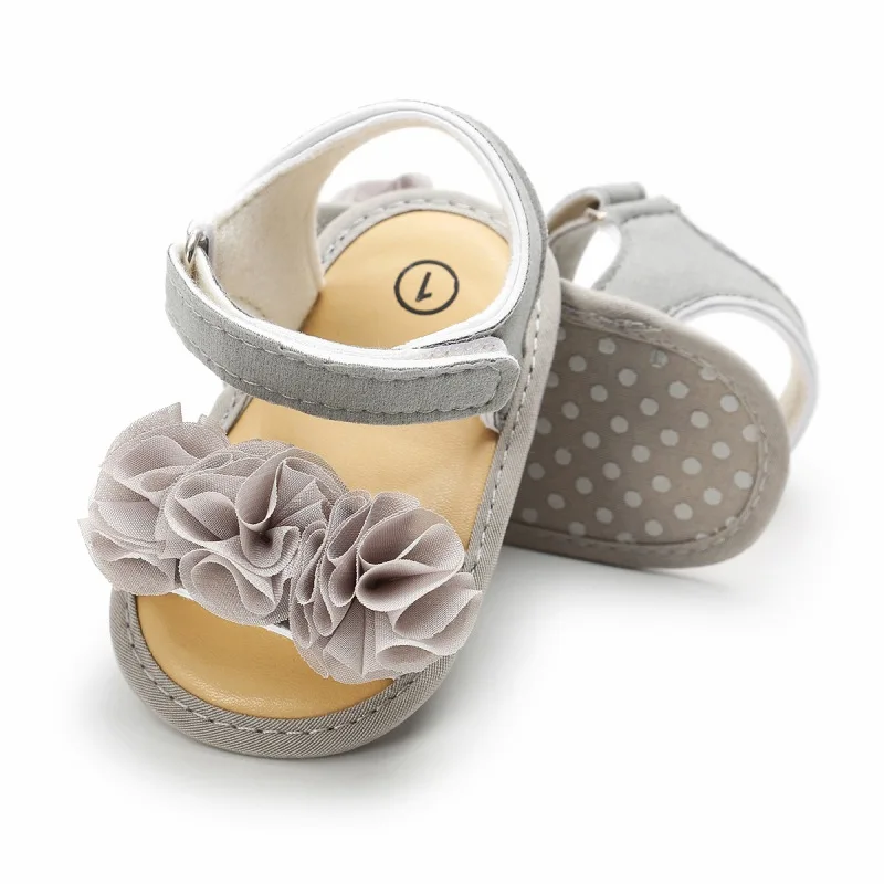 

Summer Newborn Baby Girls Flower Sandals Fashion Soft-soled Non-slip Toddler Shoes 0-18M Ins 2021