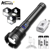 powerful xhp90 led flashlight waterproof tactical torch with cob side light zoom camping lantern usb rechargeable work lamp