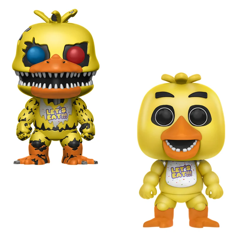 2PCS Игрушки Five Nights At Freddy's, ПВХ, 10 шт., фигурки, куклы-медведи из винила FNAF Бонни и Чика Foxy Freddy Fazbear, кукла - Цвет: 2PCS