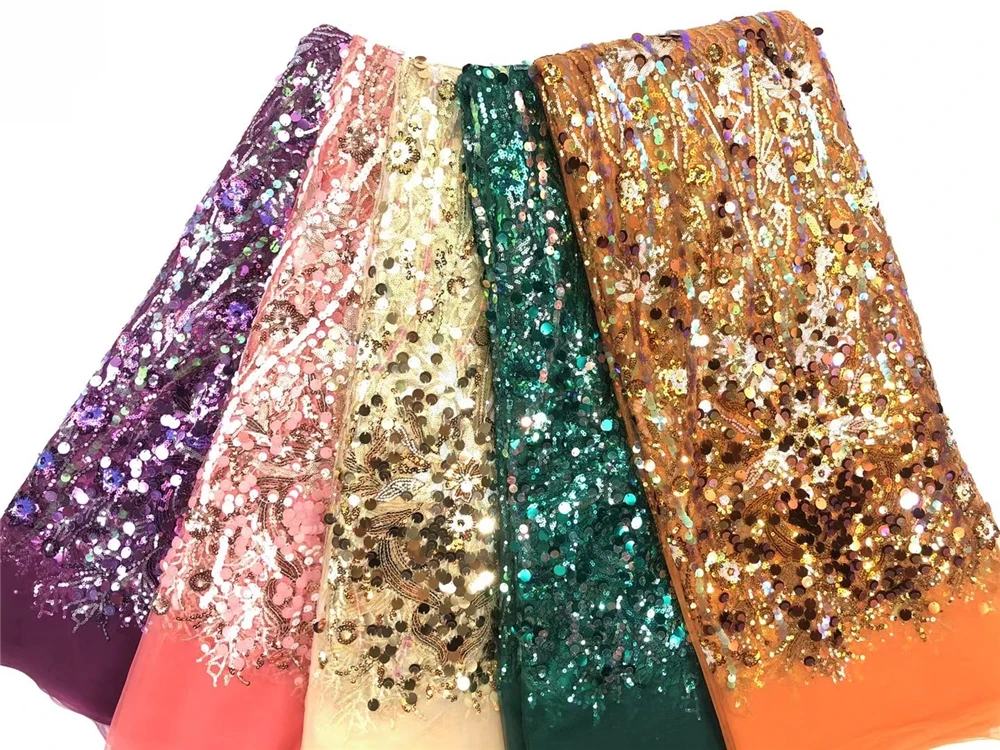 Анна 3d с кружевами и блестками размеры 5 ярдов тюль сетка модные оранжевого цвета