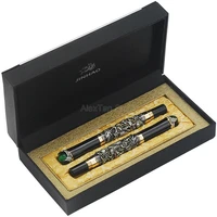 jinhao elegant dragon king business fountain pen rolllerball pen green jewelry metal embossing grey color wgift box