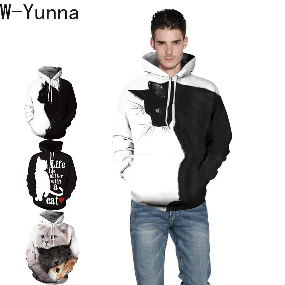 W-Yunna/Новинка 2019 года свободная зимняя уличная одежда с капюшоном Sudadera Mujer свитера