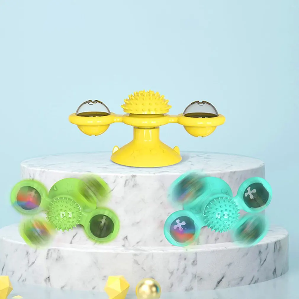 

Windmill Toys for Cats Puzzle Whirling Cat Game Turntable Cat Toys Teasing Interactive Toys with Massage Itchy Tickle