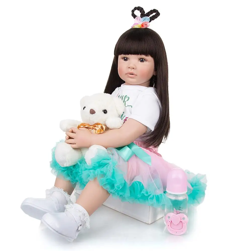 24 дюйма модная милая кукла-реборн KUKADOLL парик хиар тканевая кукла-Реборн детские