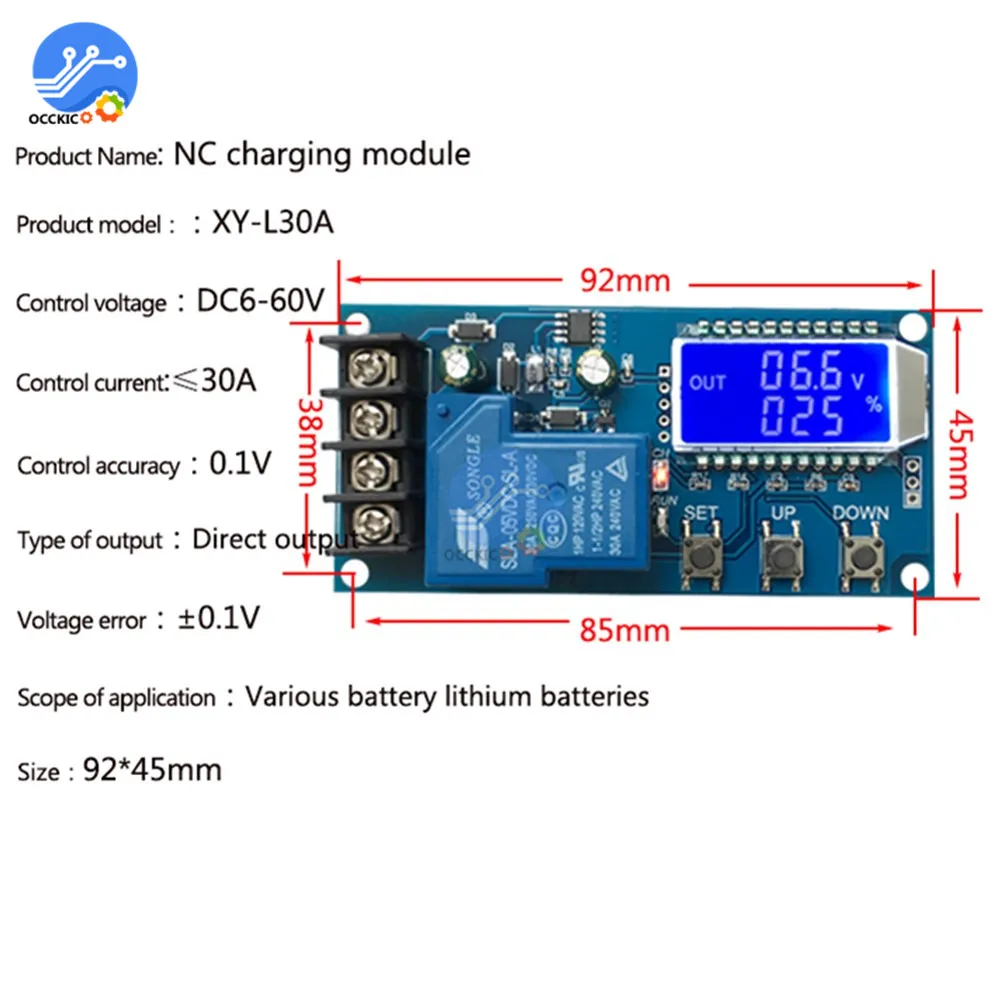 XY L30A BMS 6 60 в 30A аккумулятор 18650 литиевая батарея для зарядки плата контроллера