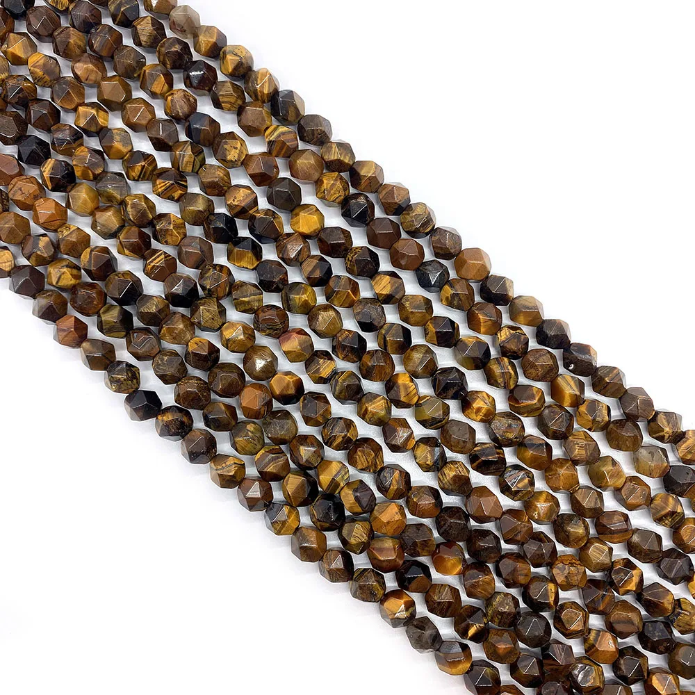 

Natural Stone Beads Yellow Tiger Eye Stone Faceted Exquisite Beads Jewelry Making Necklace Bracelet DIY Jewelry Accessories