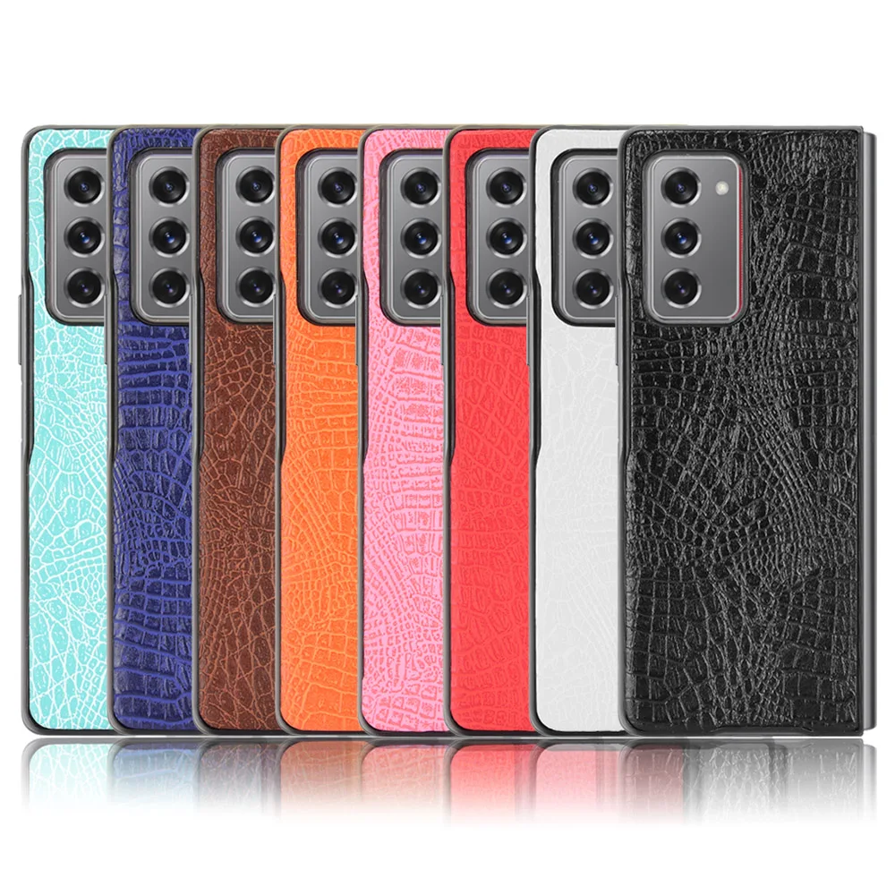 For Samsung Galaxy Z Fold2 5G Case Crocodile PU Leather Hard Back Cover Fold 2 ZFOLD2 Phone Bag |