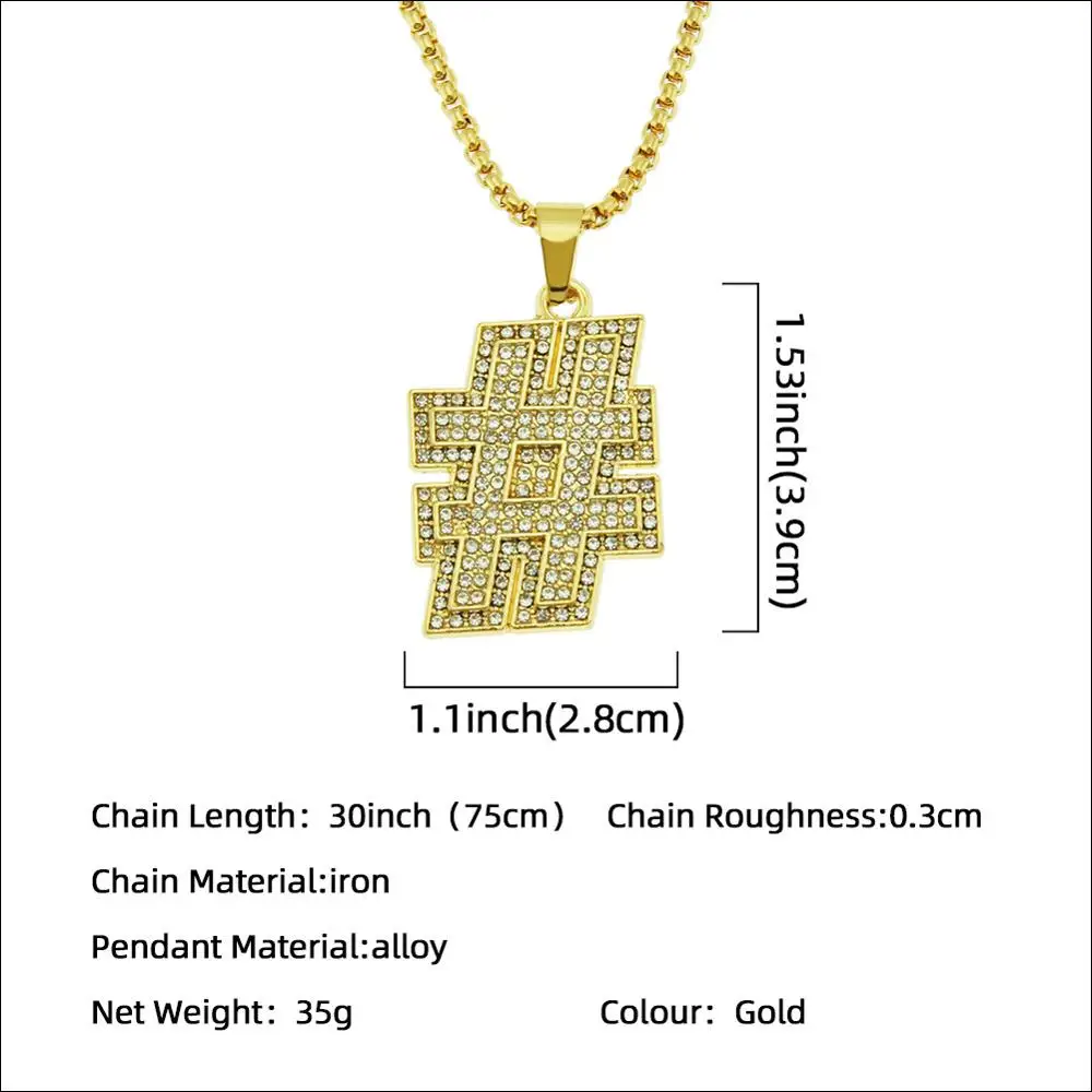 Новинка огромная золотая цепочка в стиле хип-хоп для ночного клуба золотое