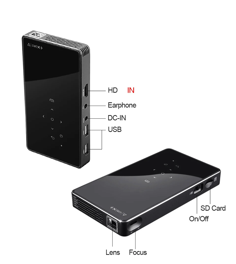 Мини-проектор WZATCO CT50 портативный лазерный DLP проектор с Wi-Fi Bluetooth для домашнего
