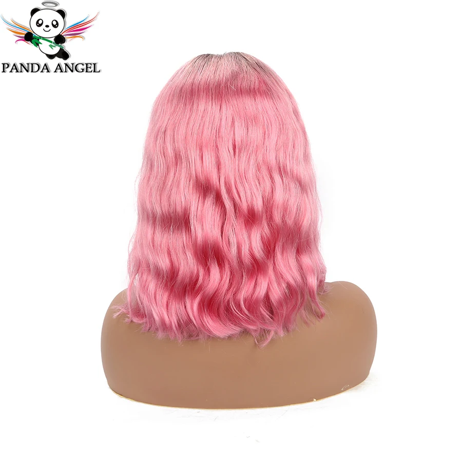 1B Hot Pink Покраска методом Омбре 13x4 короткий парик-Боб монгольские волнистые человеческие волосы фронтальные парики шнурка для черных женщин remy волосы фронтальный парик - Цвет: 1B Hot Pink
