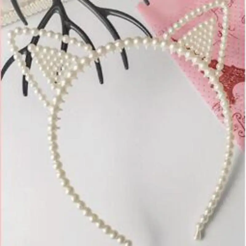 Повязка на голову с кошачьими ушками в Корейском стиле милые пластиковые зубья