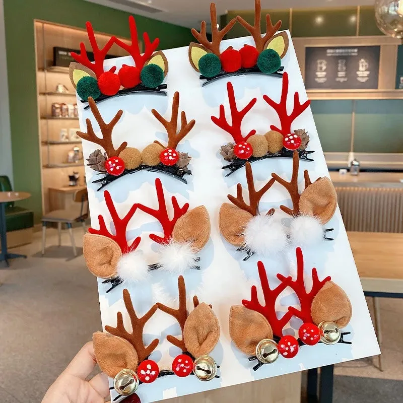 

Cute Horn Hairpin Hair Accessories Christmas Halloween headwear Red Hair Clip for Girls Women