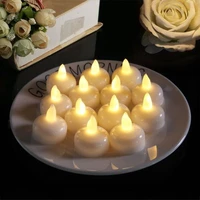 12pcs float on water home decor floating waterproof flameless led battery operated party for party wedding tea light candle lamp