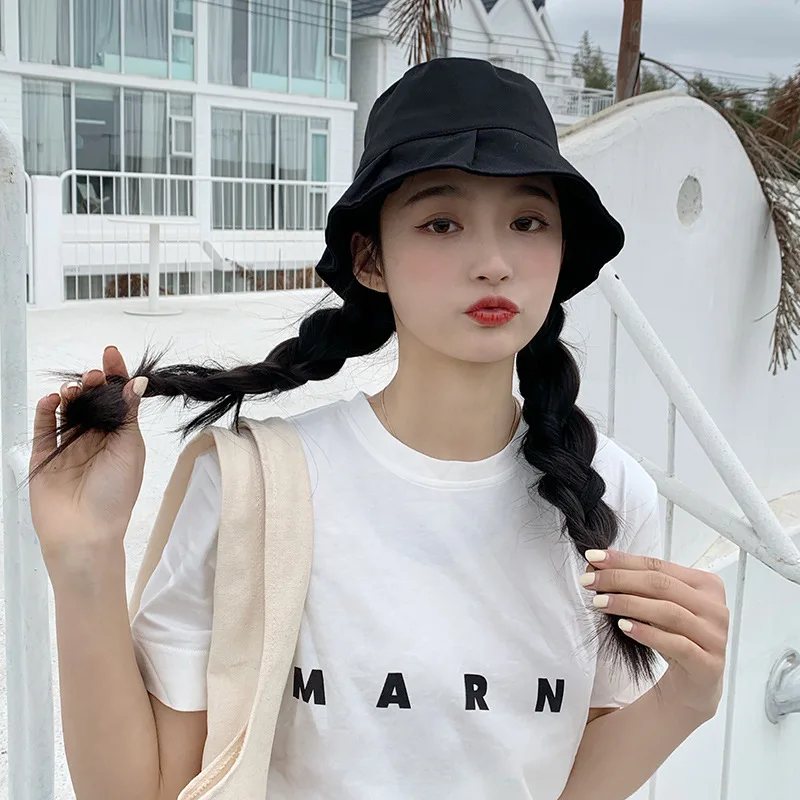 

Hat Female Korean Style Tide All-match Outing Beach Visor Sun Protection Ultraviolet Rays Big Edge Cover Face Bucket Hat Summer
