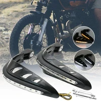 85 hot sales 2pcs motorcycle motorbike handlebar hand guards protector with safety led light