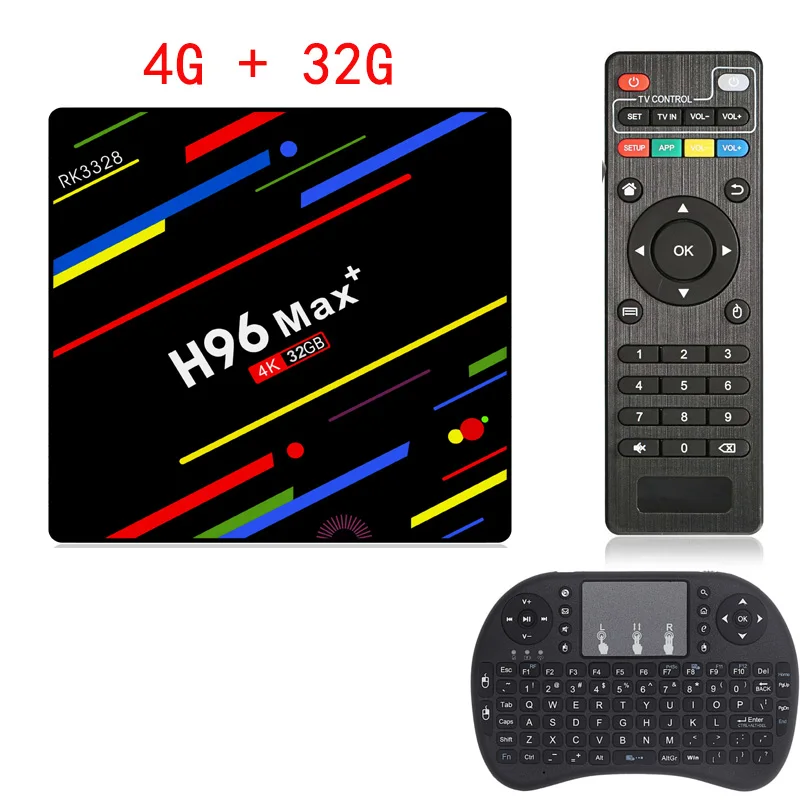 4G 32G Add keyboard H96 MAX Plus Smart tv Box Android 9,0 4 Гб 64 Гб Rockchip RK3328 5G Wifi H.265 4K Youtube Netflix Google Play IP tv медиаплеер - Цвет: 4G 32G Add keyboard