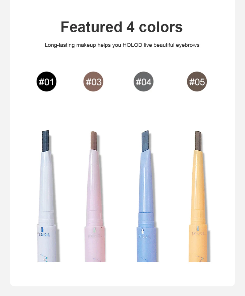 Ультратонкий двухсторонний карандаш для бровей водостойкий устойчивый к поту