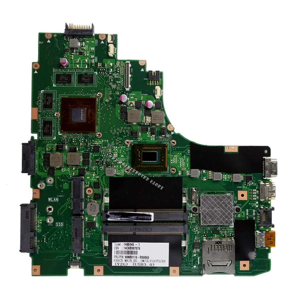K46CB Материнская плата ноутбука I5-3317/3337 GT740M для ASUS A46C S46C E46C K46CB K46CM Тесты материнская плата K46CB материнская плата Тесты ОК