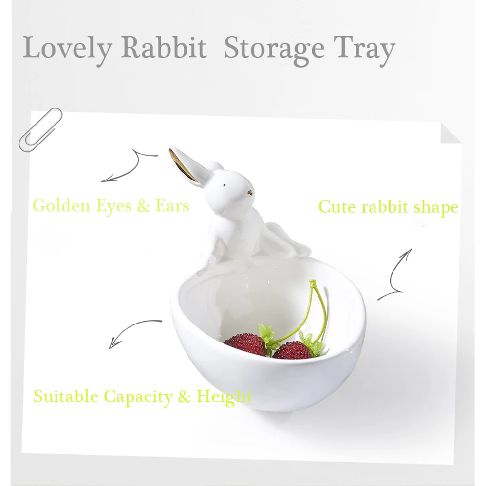 Кролик керамическая тарелка, посуда для десерта еда Сервер лоток, милый торт стенд, посуда ремесла подарок для любителей кухонных принадлежностей