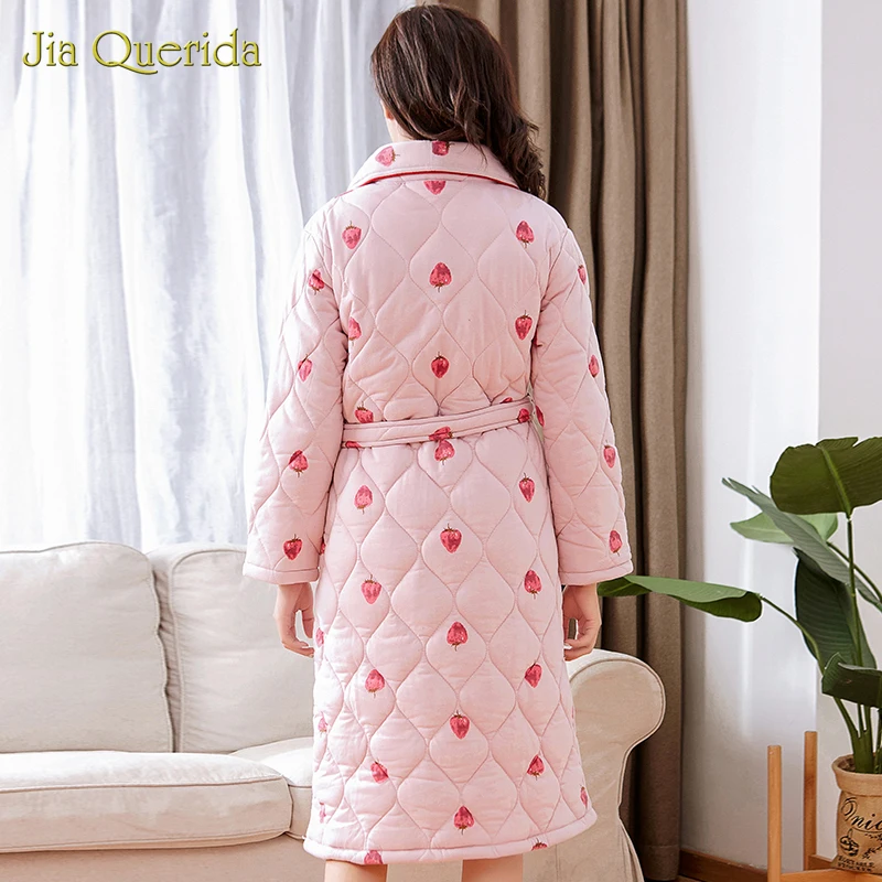 Женские халаты с принтом клубники розовое нижнее белье женский халат зимняя