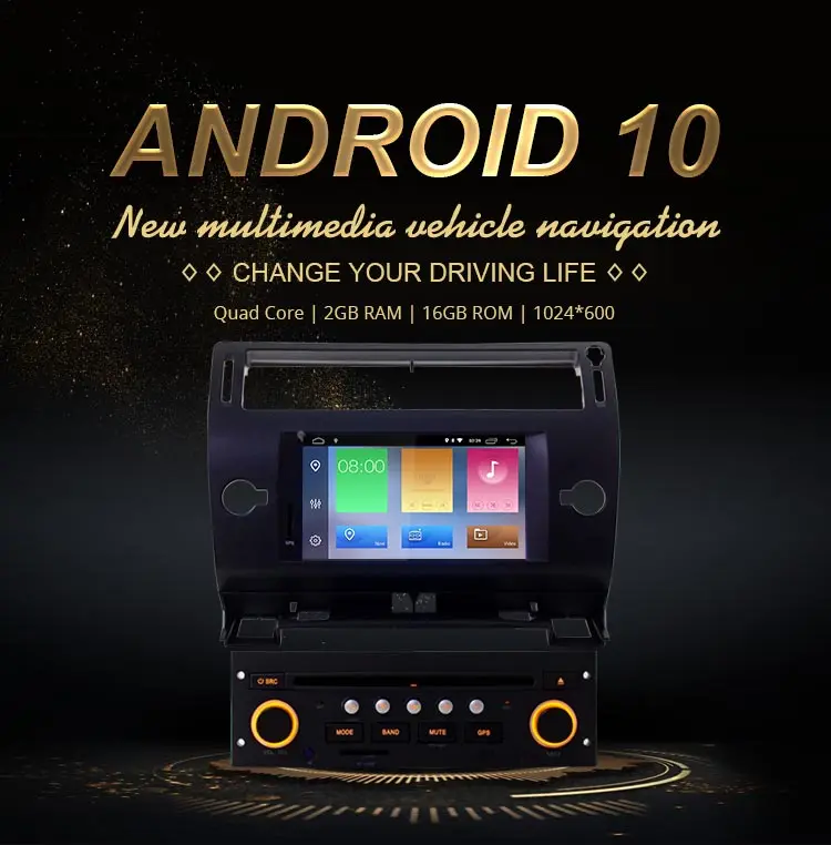 JDASTON Android 10,0 автомобильный dvd-плеер для Citroen C4 Quatre Triumph gps Навигация Аудио Wifi Мультимедиа стерео 1 Din автомагнитола
