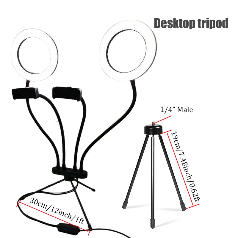 Двойной кольцевой светодиодный светильник BFOLLOW 6 дюймов 3 5 дюйма с регулируемой