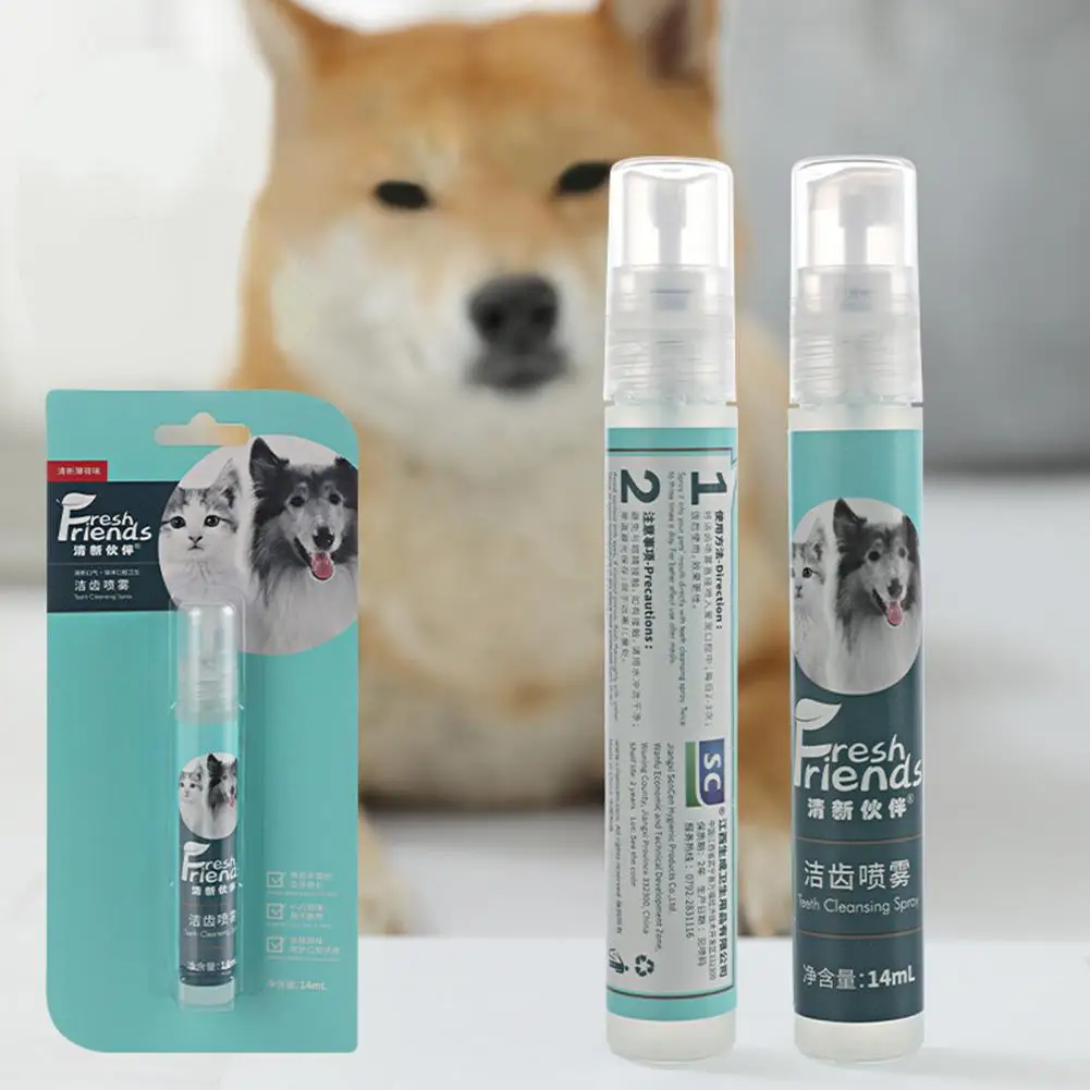 

14 мл ПЭТ Уход за полостью рта спрей Собака Рот дезодорирующий чистящий спрей Уход за полостью рта спрей