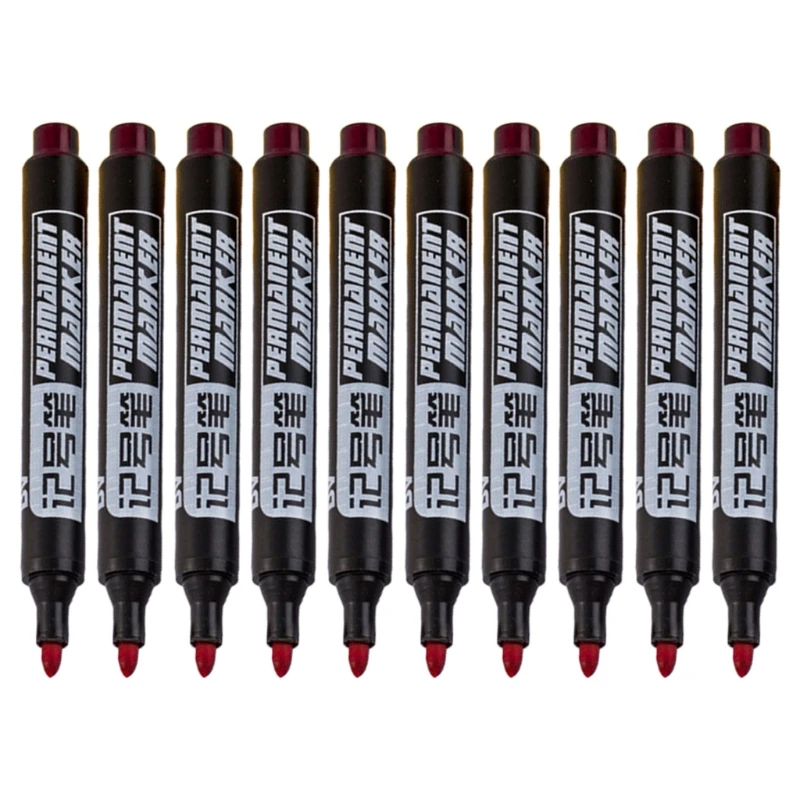 

57EC 10 Pcs Oily Non-Erasable Waterproof Markers Brush Pen Sketch Based Markers Drawing Pens Art Supplies Designer Paint Pen