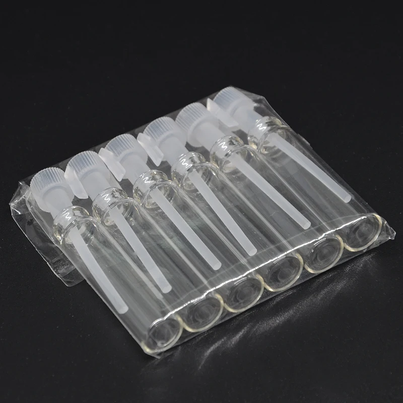 

Z003-1 Heat Set 50Pieces/Lot 1ml Micro Glass Perfume Bottle Inflatable Glass Tube Bottle Empty Perfume Bottle Dropper Bottle