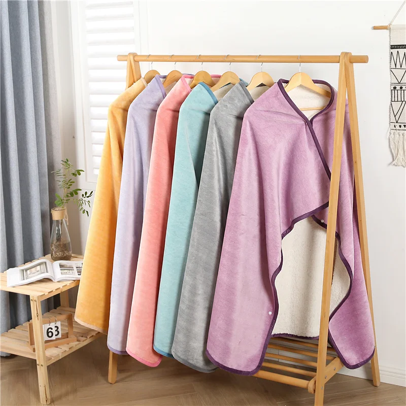 

Shawl blanket Solid color 110x145cm Warm Flannel plush blanket for kids adult school office Nap camping sofa Blanket