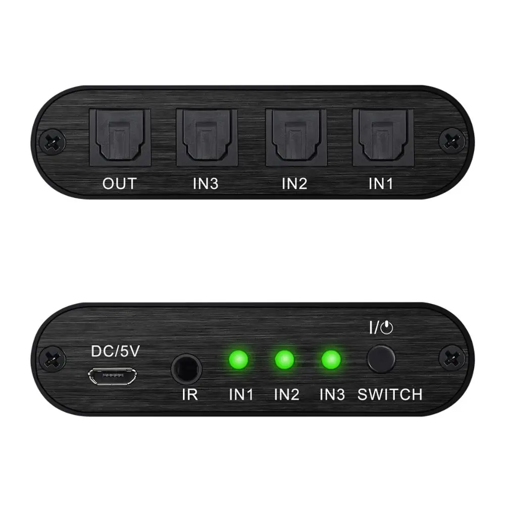 LiNKFOR 5 портов/3 порта оптический коммутатор SPDIF TosLink Цифровой аудио с поддержкой