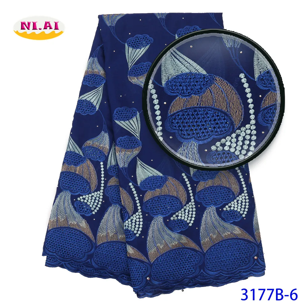 NIAI textile latest swiss voile lace african fabric nigerian fabrics for wedding tissu mr3177b | Дом и сад