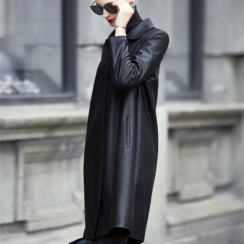 JCBC 2021 Genuine Leather Jacket Women Clothes Long Sheepskin Coat Real Leather Women's Windbreaker Leren Jas Dames 2967 4416