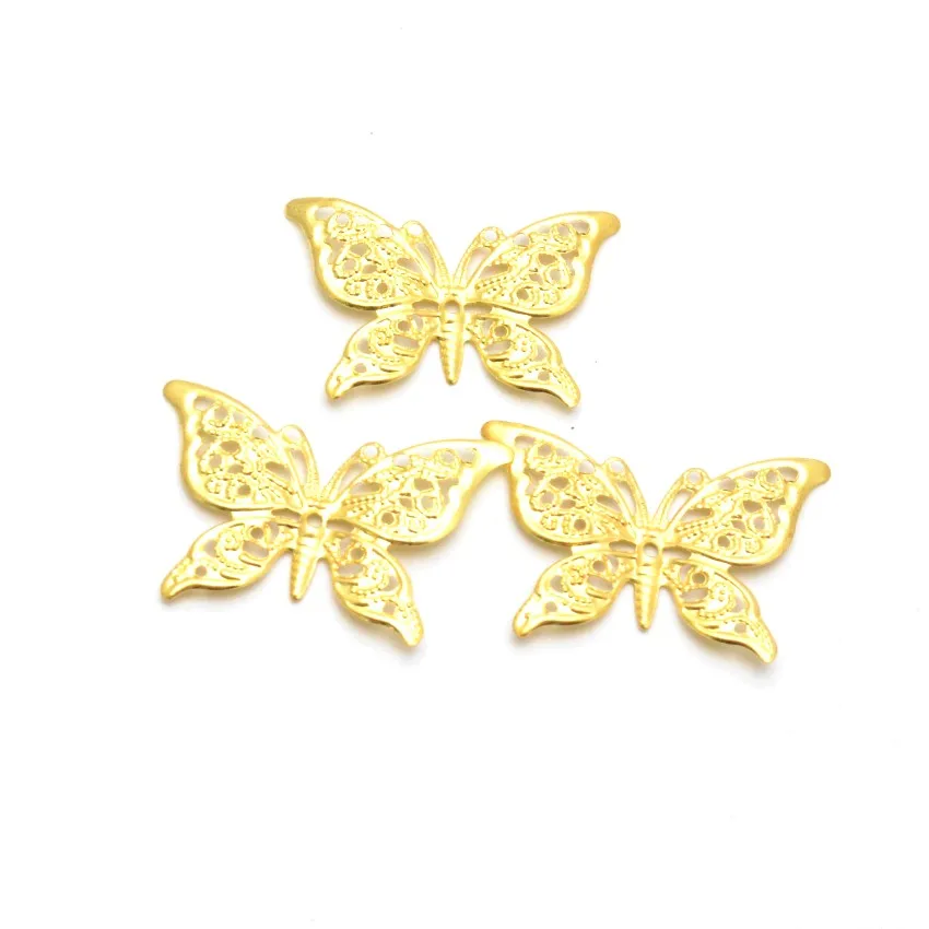 10 шт. ажурные бабочки застежки Металлические ремесла подарочные украшения DIY 39x26
