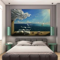 salvador dali canvas art print poster the waves book sailboat picture canvas painting diary of discovery by vladimir kush