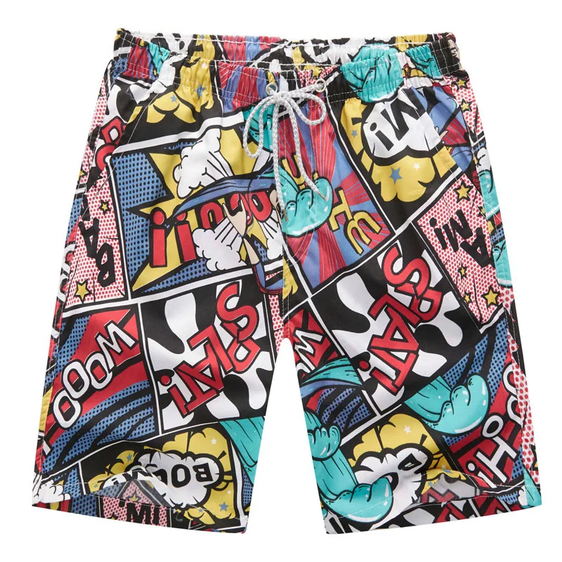 

Latest Design Plus Size 5XL Short Pants Men Comic Printed Summer Casual Beach Board Shorts