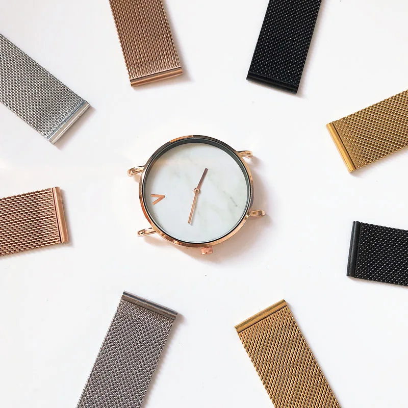 16mm 18mm 20mm 22mm Universal Milanese Watchbands Quick Release Watch Band Mesh Stainless Steel Strap Wrist Belt Bracelet Silver