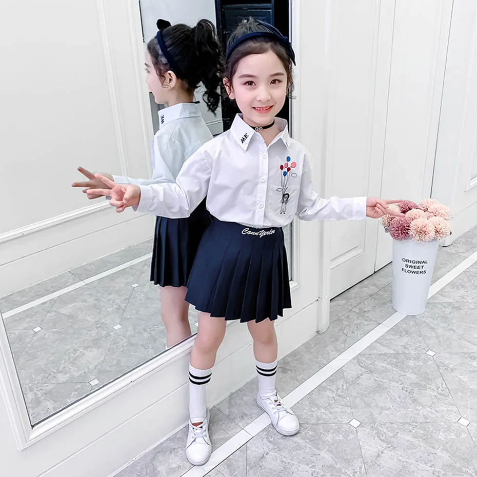 Рубашки для девочек 2020 школьная блузка белая подростков одежда 6 8 10 12 14 лет|Блузки