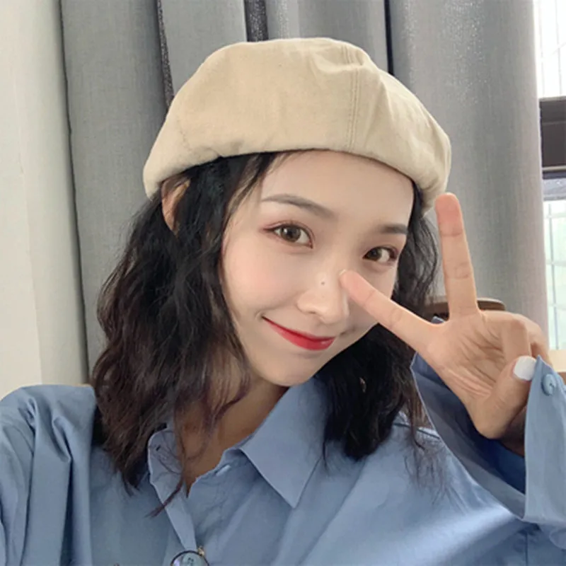 

Hat Female Korean Chao Beret Summer Japanese thin net red ins retro octagonal hat British painter hat
