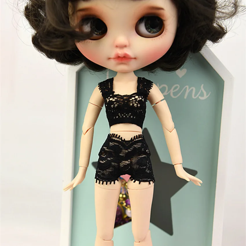 Одежда Blyth Dolls, нижнее белье, костюм, кружевной бюстгальтер и трусики, подходит для Blyth кукла 1/6, обычный, суставный, Azone, Licca Body, ледяная кукла