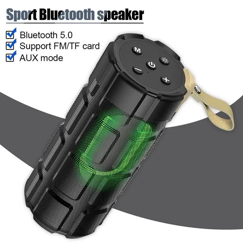 

HOCO Bluetooth Speaker Waterproof Bass HIFI TF FM Radio With LED Light Portable Wireless Sport Caixa De Som Bluetooth Speaker