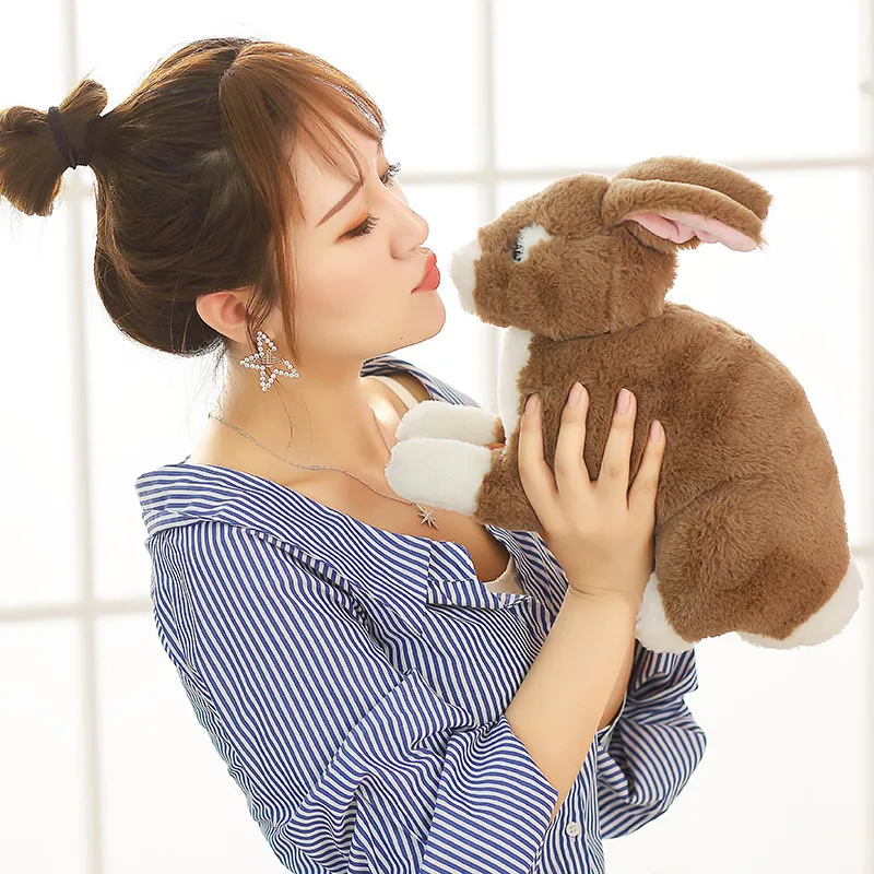 Новая плюшевая игрушка-кролик имитация белого кролика синего и серого цвета