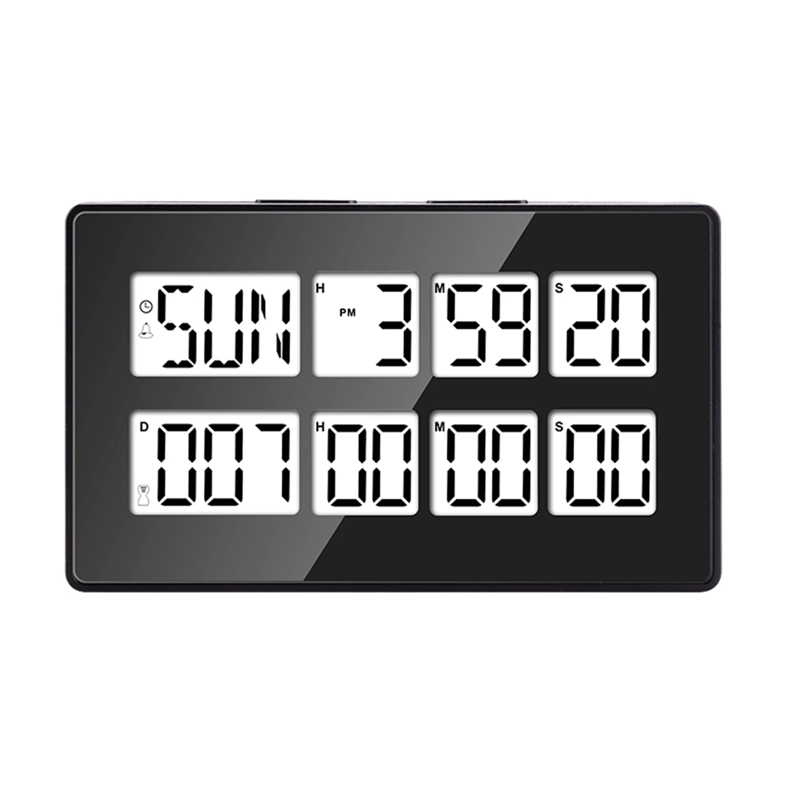 

Magnetic Digital Timer 999 Days Cooking Incubation Study Time Countdown Counter Remind Alarm 7 Color Dual Channel Snooze Clock