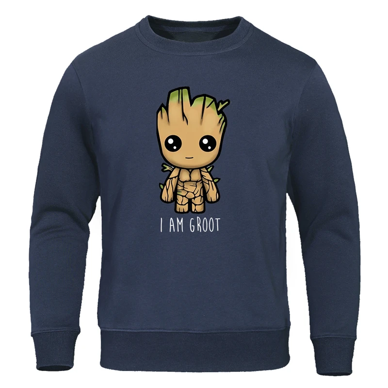 Новинка осени, толстовки с капюшоном I Am groot, мужские повседневные Модные свитшоты, уличная одежда в стиле хип-хоп, пуловеры harajuku, топы с милым принтом Groot