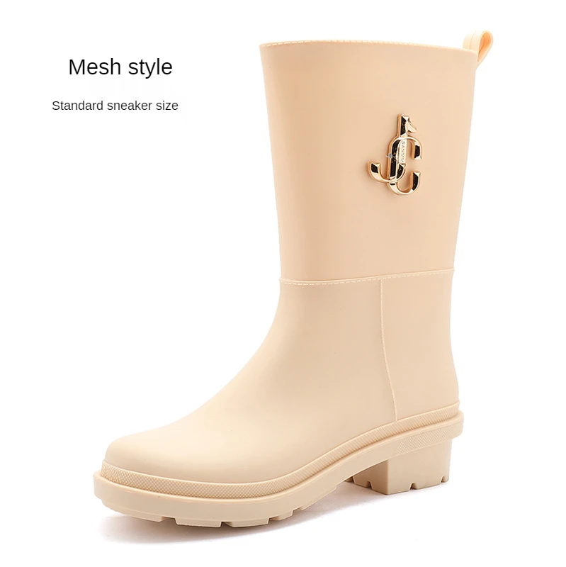 Pvc High Rain Boots for Women Waterproof Water Shoes Tall 2021 Autumn New Female Casual Day | Обувь