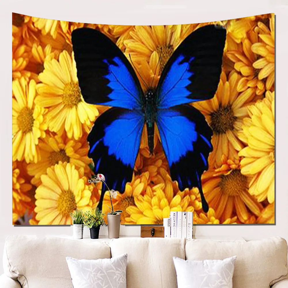 

Butterfly Tapestry Hippie Wall Tapestry Wall Hanging Psychedelic Bohemian Tapiz Pared Tela Farmhouse Decor