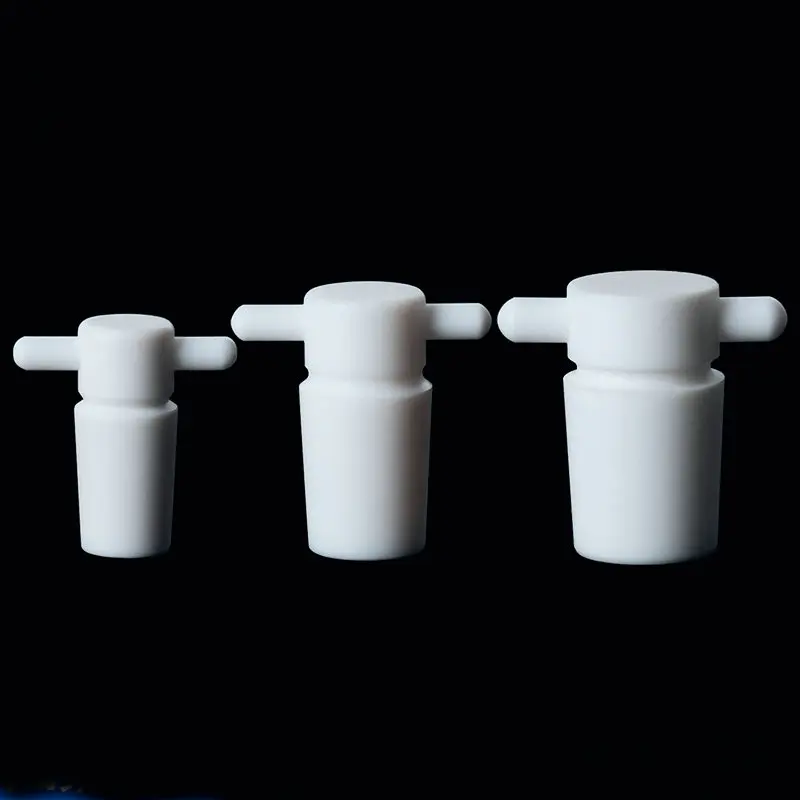 1pcs Lab Size 14/16/19/24/29/34/40# PTFE standard Plug with handle PTFE Seal Plug use for pear shaped fractal funnel