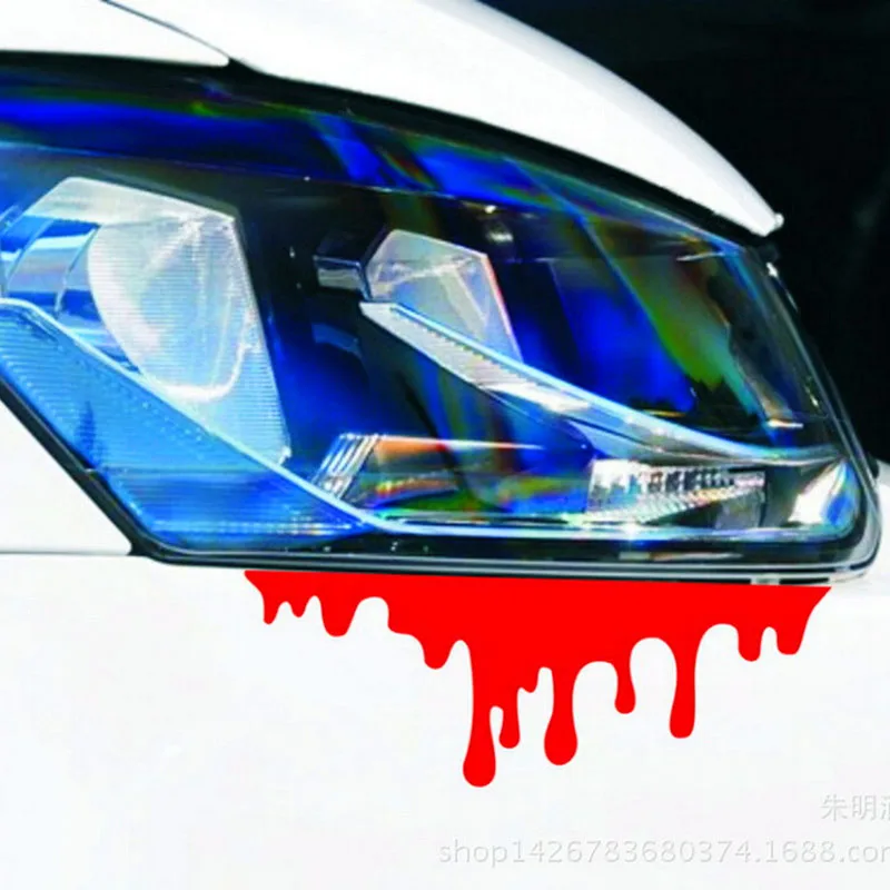 New 1Pc Design Blood Bleeding Car Stickers Reflective Decals Rear Front Headlight Sticker Door Window Body | Автомобили и