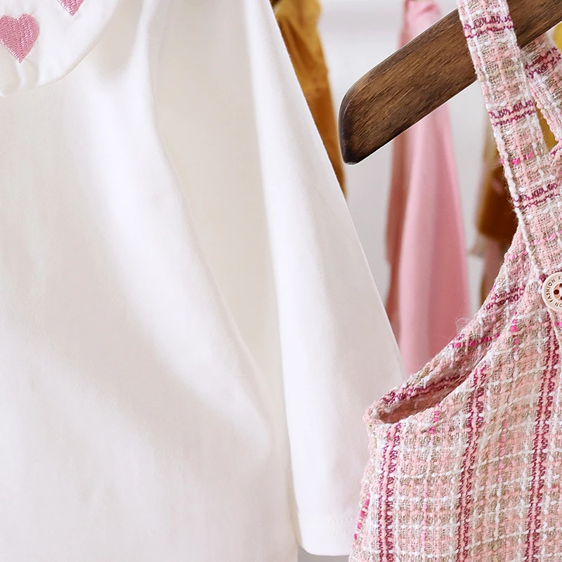 

Baby Clothes Set 2021 Spring Infant Clothes Toddler Girl Korean Lace Heart Print Outfits Fall Newborn Baby Girl Clothes 6-24M